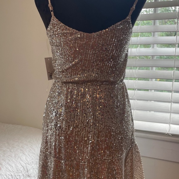 Champagne and silver sequin dress and jacket combo - Picture 2 of 6